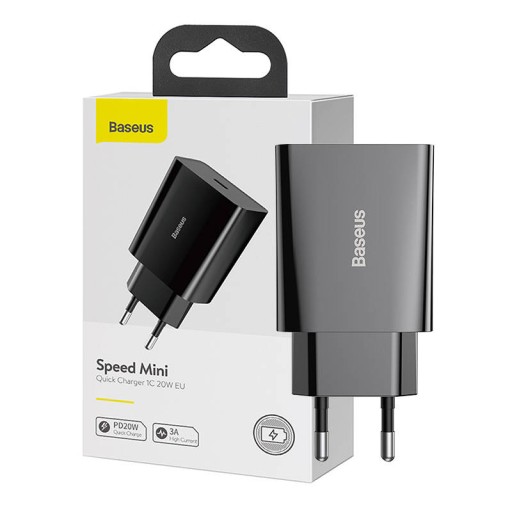 BASEUS ŁADOWARKA SIECIOWA ZASILACZ KOSTKA USB-C QC PD 3.0 3A 20W 100-240V