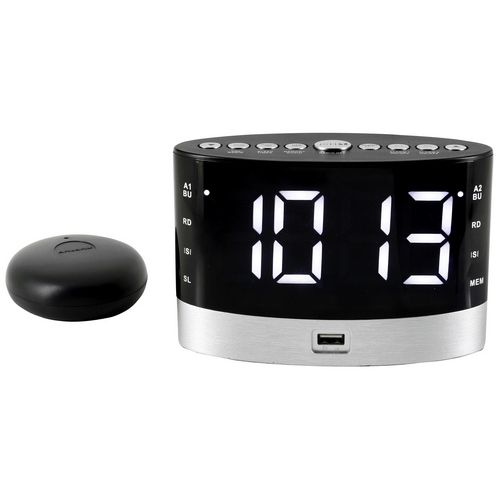 Radiobudzik wibrujący alarm FM LED USB Soundmaster