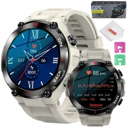 SMARTWATCH MĘSKI ZEGAREK Z GPS TĘTNO PULS PL MENU