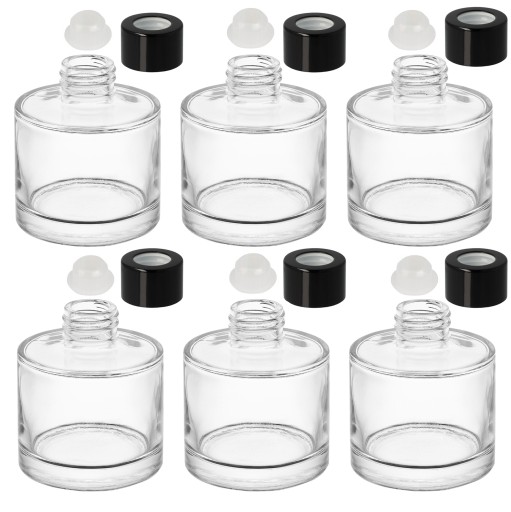 Butelka pojemnik na dyfuzor zapachowy 100 ml okrągły BLACK GLOSS 40 sztuk