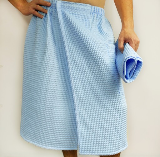 Zestaw Kilt + Ręcznik do sauny Wafel Niebieski S/M