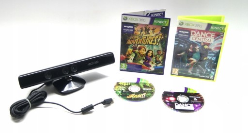 zestaw kinect / sensor + 2 gry : taniec i przygoda