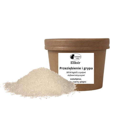 Eliksir Przeziębienie i grypa _ sól morska do kąpieli z eukaliptusem 500g.
