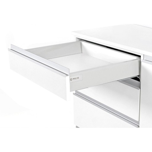 Szuflada REJS Comfort Box L450 niska H86 biała cichy domyk 3D udźwig 35kg