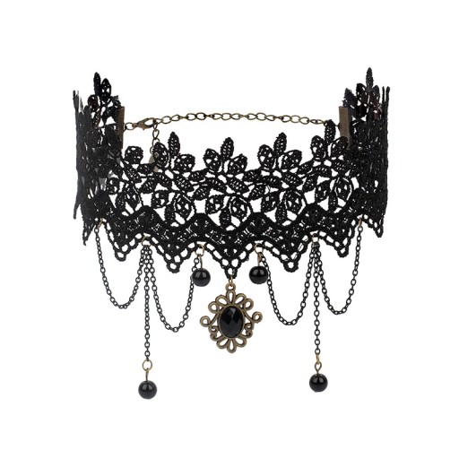 Elegancki gotycki choker, perłowy Steampunk
