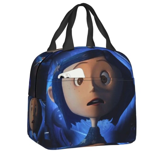 Halloween Horror Movie Coraline Insulated Lunch Bag for Women Portable