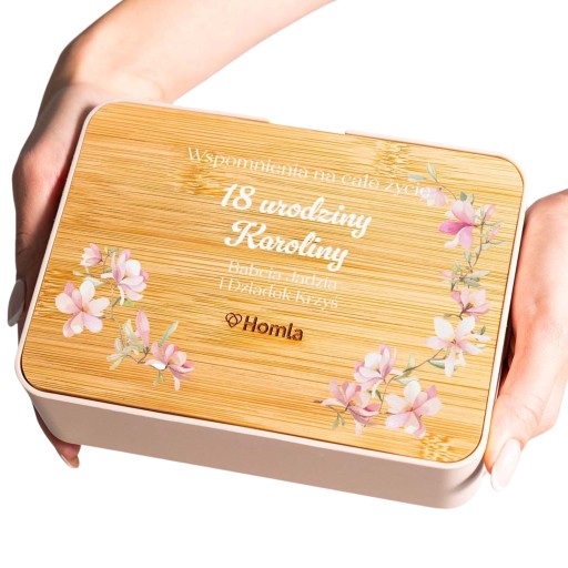 Personalizowany organizer z lusterkiem na kosmetyki różowy PREZENT NA 18