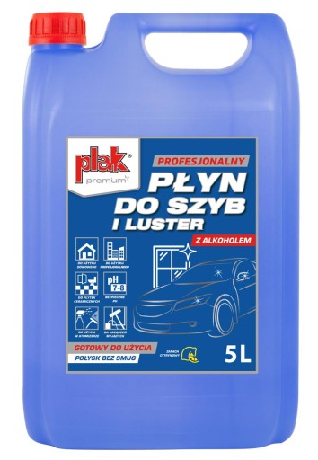PLAK - PŁYN DO SZYB I LUSTER Z ALKOHOLEM - 5L