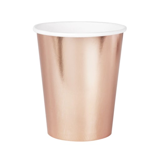KUBKI KUBECZKI papierowe ROSE GOLD - ZESTAW 6 SZT.