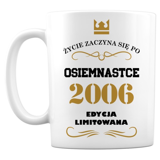 KUBEK NA 18-STE URODZINY 18 LAT PREZENT
