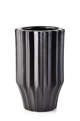CZARNY WAZON CERAMICZNY NA KWIATY TRAWĘ PREZENT
