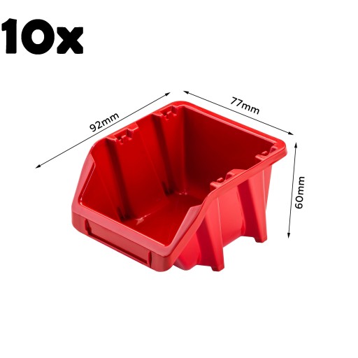 10 Pojemników magazynowych 77x92x60 mm warsztat