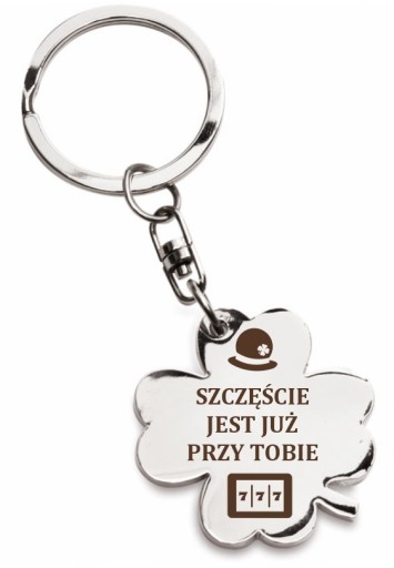 Brelok koniczynka LUCK Szczęście jest już przy Tobie brylok