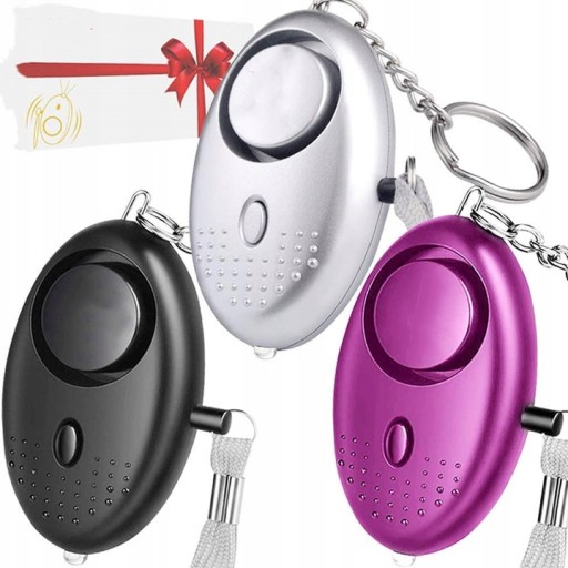 ALARM DO OCHRONY OSOBISTEJ BRELOK Z latarką 3SZT.