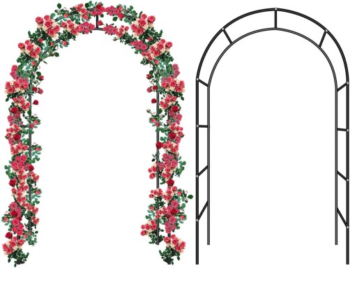 2szt Pergola Ogrodowa Łuk do Róż Pnącz Kwiaty Metalowa 240 x 140 x 38 cm