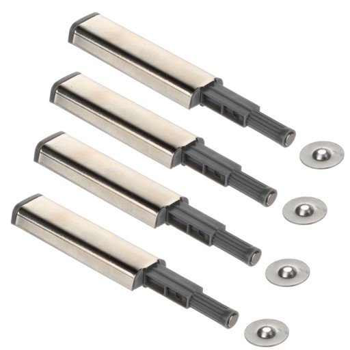 4x ODBOJNIK MEBLOWY AMORTYZATOR TIP ON PUSH TO OPEN METALOWY Z MAGNESEM