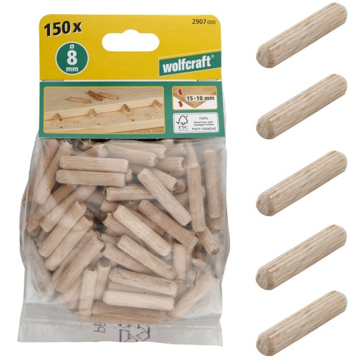 WOLFCRAFT 150 Kołki drewniane BUK 8x40mm 2907000