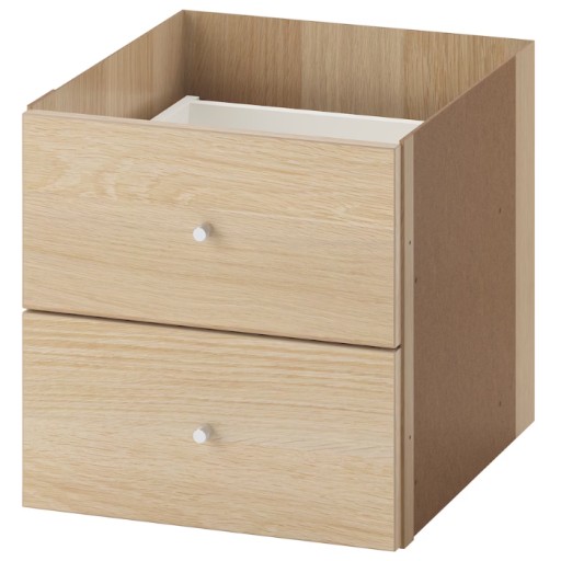 IKEA wkład z 2 szufladami KALLAX 33x33cm DĄB BEJCA