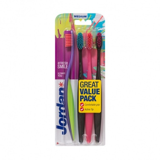 JORDAN szczoteczka do zębów Ultimate You medium 4-pack