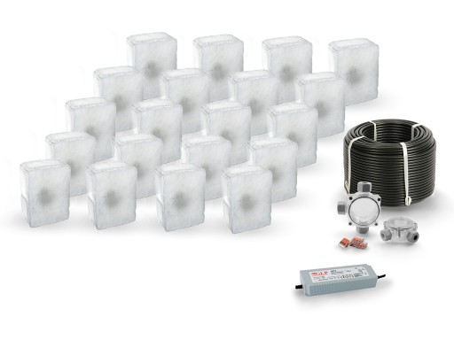 20x Świecąca Kostka Brukowa LED Akropol 14x10 BZ