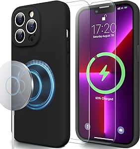 SILIKONOWE ETUI OCHRONNE CASE MAGSAFE DO IPHONE 13 PRO CZARN
