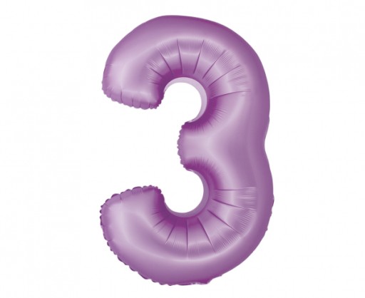 Balon foliowy Smart Cyfra 3 lawendowa matowa 76 cm