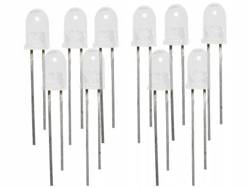 DIODY LED 5MM BIAŁE ZESTAWY KOMPLET 10SZT