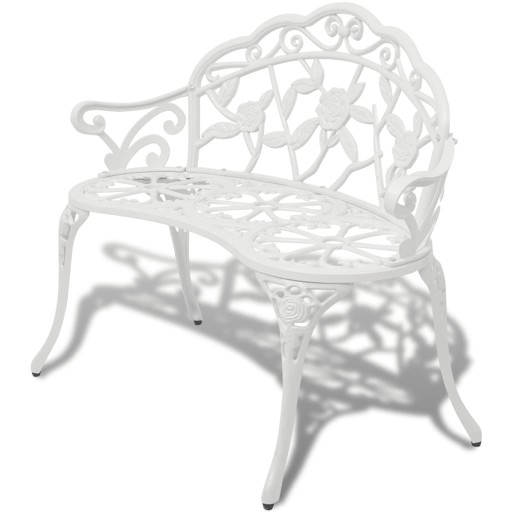 ŁAWKA OGRODOWA 100CM ODLEWANE ALUMINIUM BIAŁA