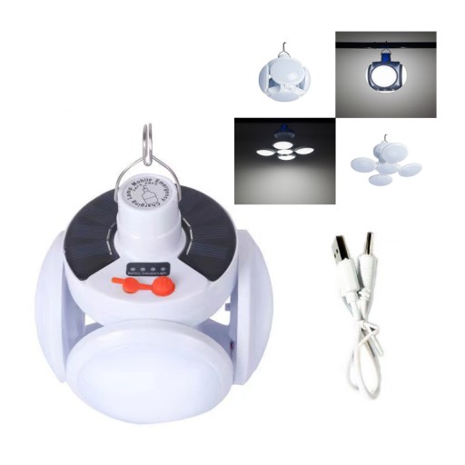 LAMPA SOLARNA LED SKŁADANE ŚWIATŁO ŻARÓWKA USB OŚWIETLENIE OGRODOWA DO DOMU