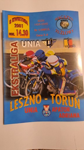 UNIA LESZNO - APATOR TORUŃ 08-04-2001 PROGRAM ŻUŻLOWY CZYSTY