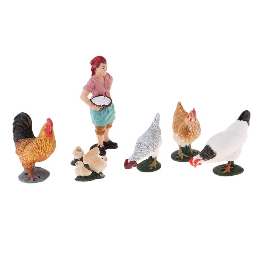 Solid 6PCS Farm Animal Figures & Farmer Set