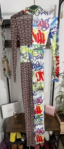 58 nowoczesny kolorowy siateczka pop art Nowy Lingaury S przezroczysty