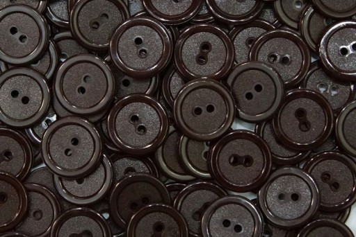 GUZIKI PLASTIKOWE 20 mm brązowe paczka 250 szt.
