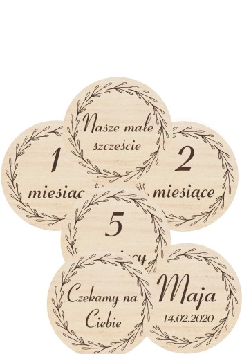 TABLICZKI do zdjęć drewniane miesiące 13 tabliczek