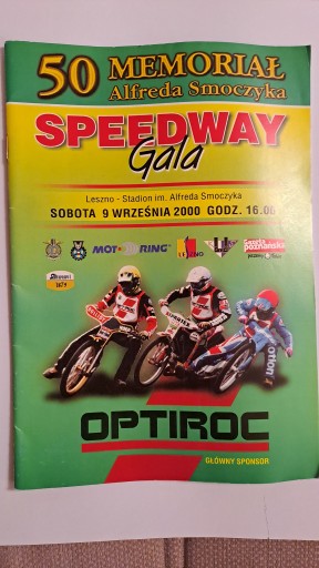 50 MEMORIAŁ ALFREDA SMOCZYKA 09-09-2000 UNIA LESZNO PROGRAM ŻUŻLOWY CZYSTY