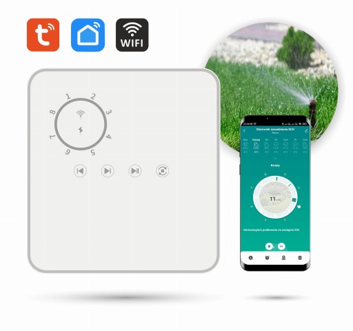 Sterownik nawadniania WiFi 8 sekcji Tuya
