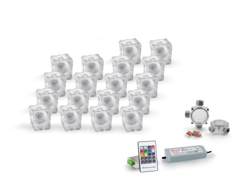 18x Świecąca Kostka Brukowa LED Creativ 6x7x8 RGB