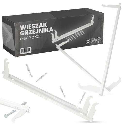 2x WIESZAK GRZEJNIKA ALUMINIOWEGO Uchwyt Kaloryfera Mocowanie L-800 Stalowy