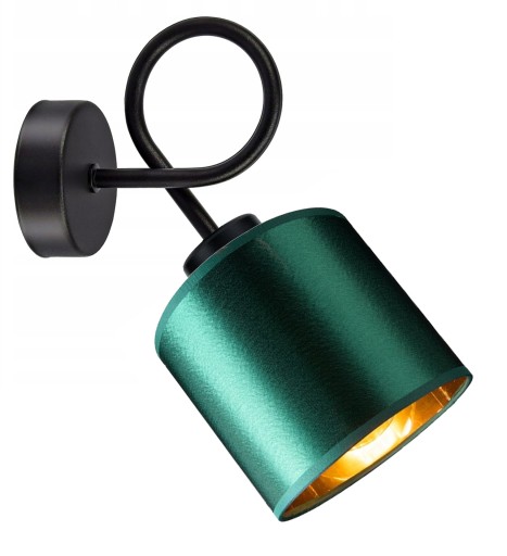 LAMPA KINKIET ścienny stały E27 LOFT abażur złoty
