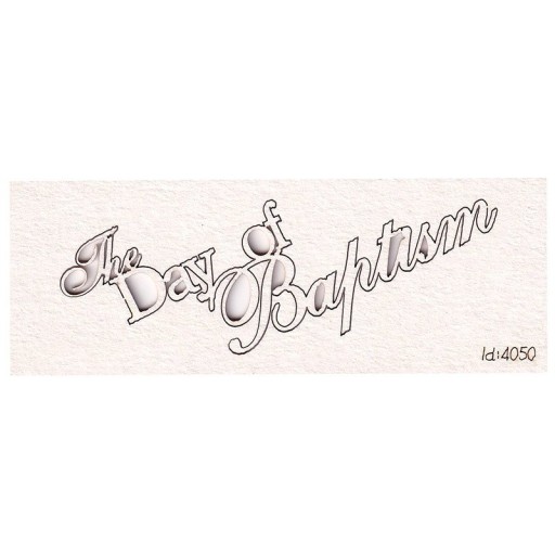 Tekturka napis The Day of Baptism chrzest