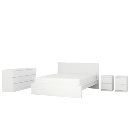 IKEA MALM Zestaw mebli do sypialni 4 szt 140x200cm