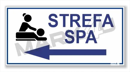 Strefa SPA strzałka w lewo| Druk UV | Na basen