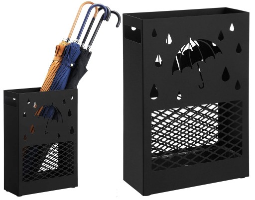 Loftowy stojak na parasole czarny metal paras