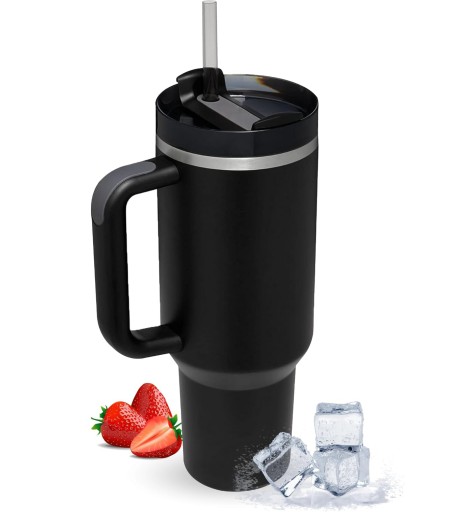 Kubek Termiczny Na Wodę Termos Do Samochodu Duży 1200ML Czarny