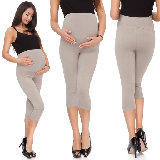 CIĄŻOWE 3/4 LEGGINSY BAWEŁNIANE GETRY KOLORY M