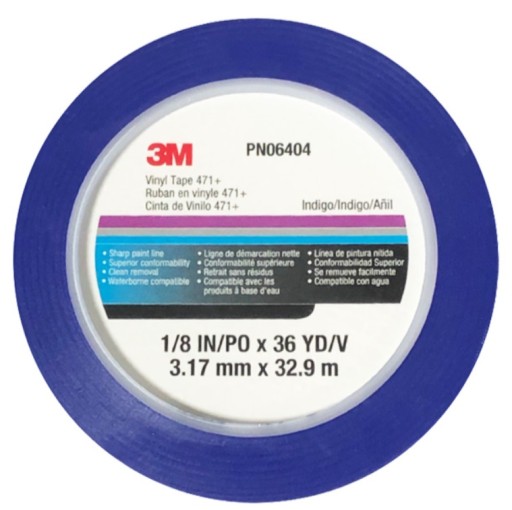 3M 06404 Taśma Maskująca 471+ Cienkoliniowa 3,17mm x 32,9m Vinyl Tape