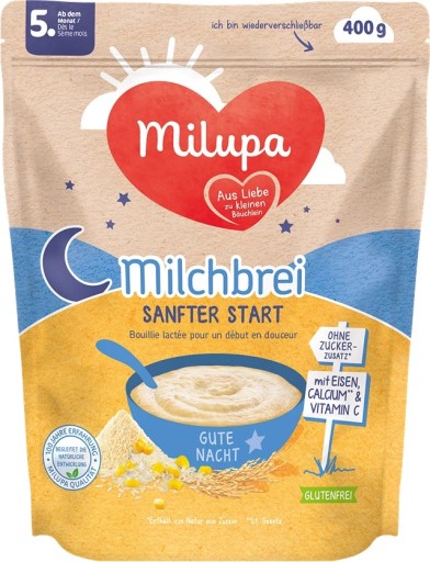 MILUPA NA NOC PIERWSZA MLECZNA KASZKA 4m B/GLUTENU
