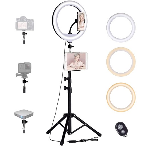 LAMPA PIERŚCIENIOWA LED 12'' ZE STATYWEM