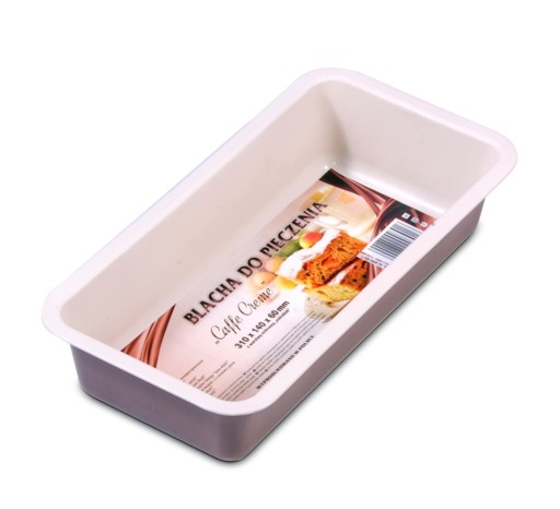 FORMA DO PIECZENIA CHLEBA KEKSÓWKA 31x14cm TŁOCZONA NON-STICK METALOWA BRĄZ