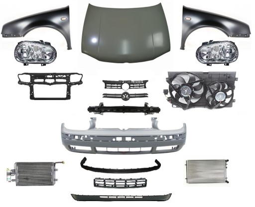 GOLF 4 IV PRZÓD MASKA ZDERZAK PAS LAMPA BŁOTNIK